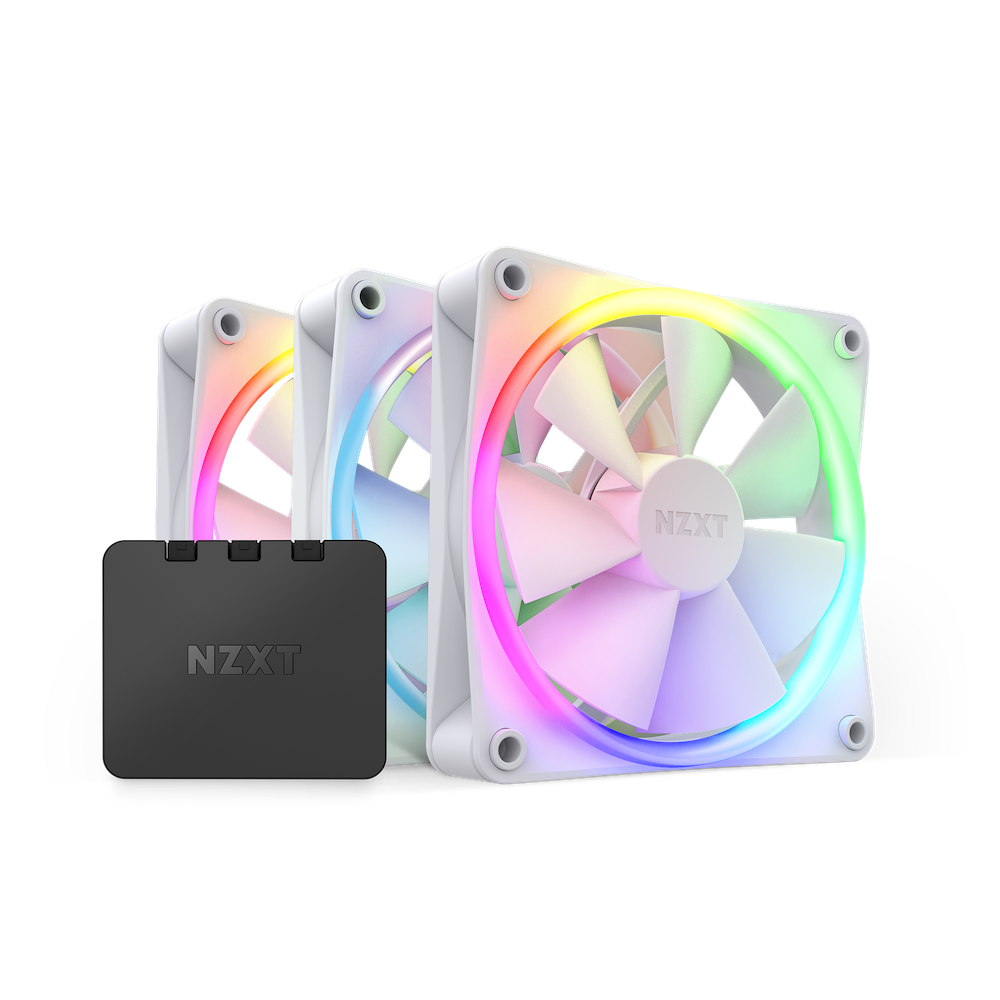 ערכת מאווררים למארז בצבע לבן NZXT F120RGB 3x Fans 120mm