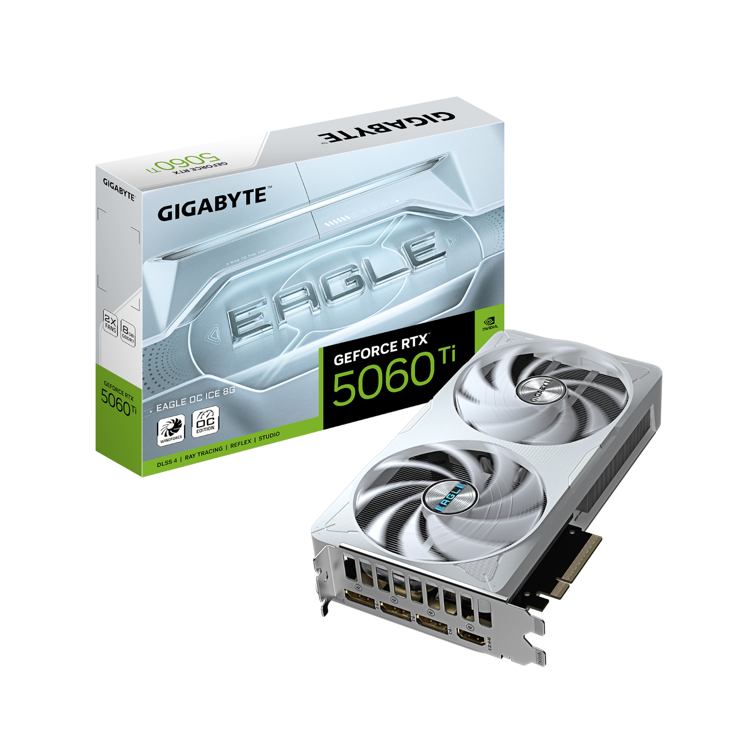כרטיס מסך לבן Gigabyte GeForce RTX 5060 Ti 8GB Eagle ICE OC