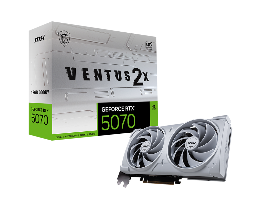 כרטיס מסך לבן MSI RTX 5070 12G Ventus 2X OC White