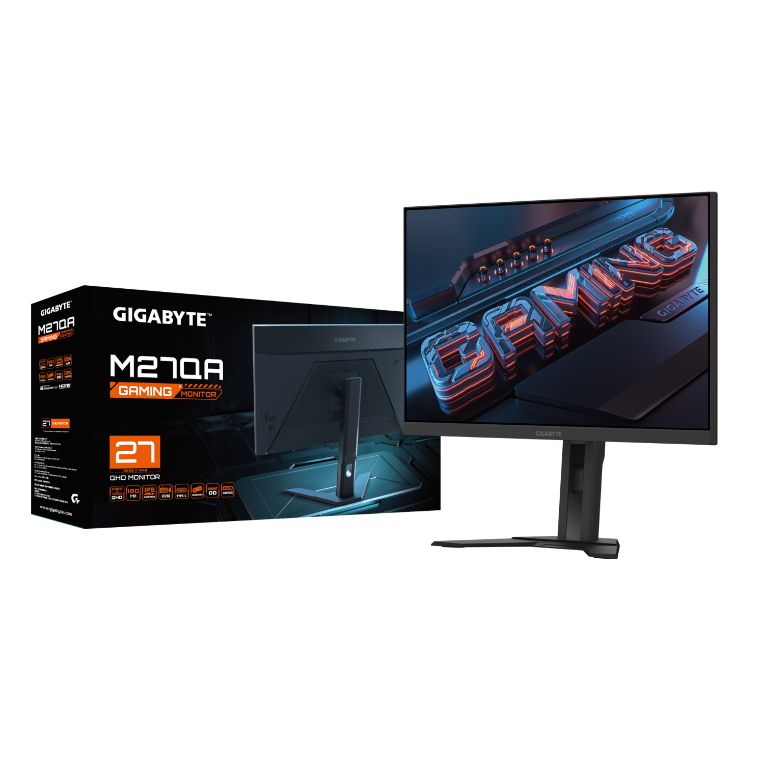 מסך גיימינג Gigabyte M27QA 27" SuperSpeed IPS 2K-QHD 180Hz 1ms