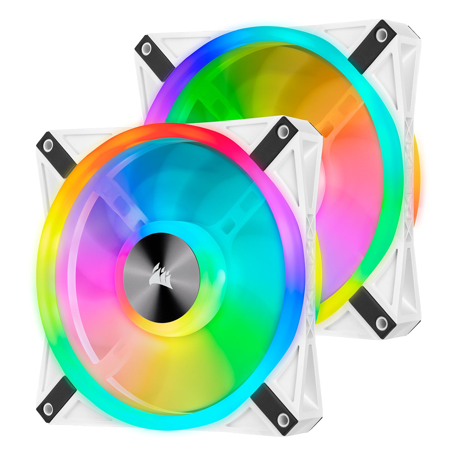 ערכת מאווררים בצבע לבן Corsair iCUE QL140 RGB PWM 2x Fans 140mm