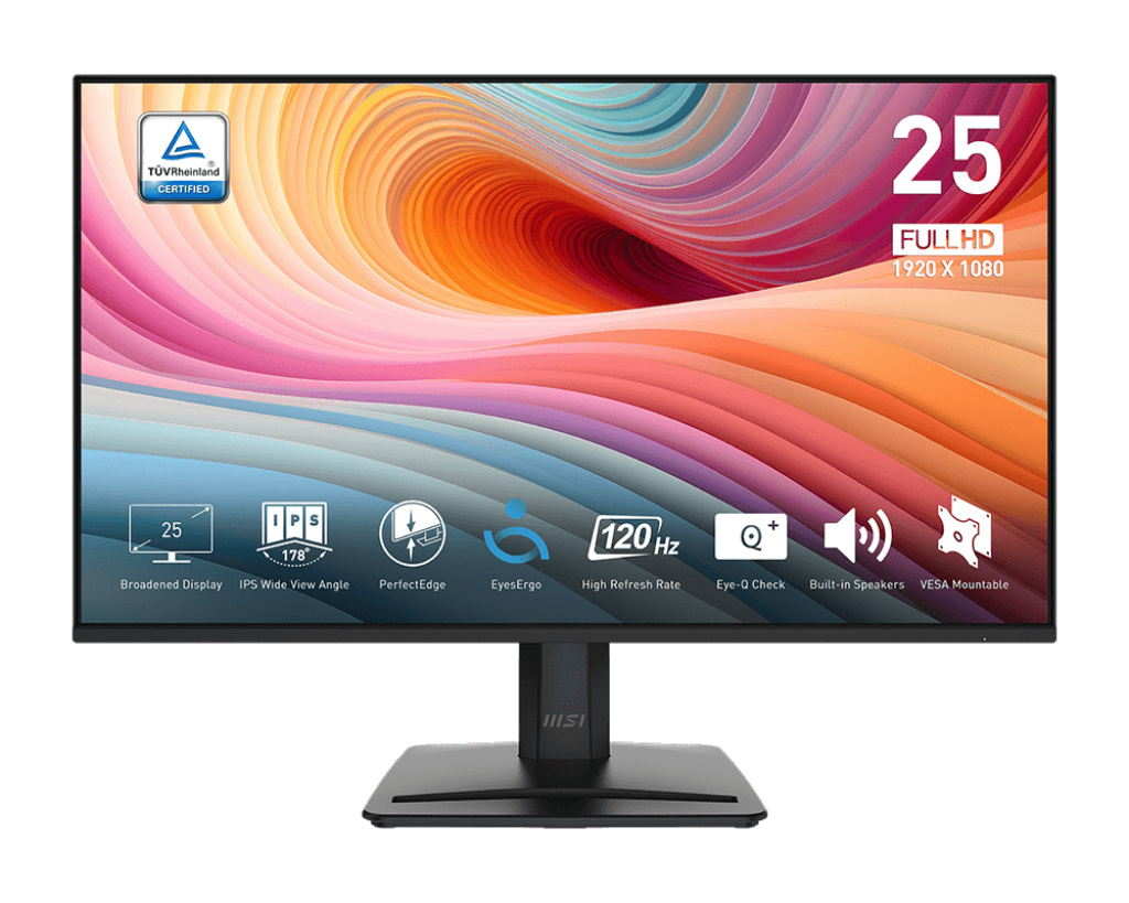 מסך MSI MP251 E2 24.5'' IPS FHD 120Hz VGA HDMI DP SPK 3Y-OS