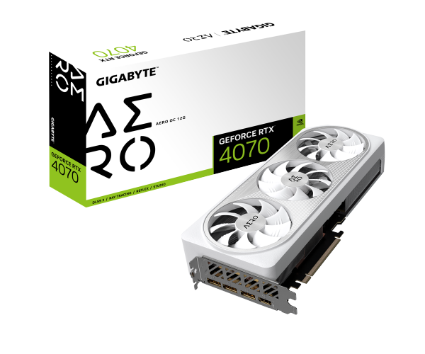 כרטיס מסך בצבע לבן Gigabyte GeForce RTX 4070 12GB AERO OC