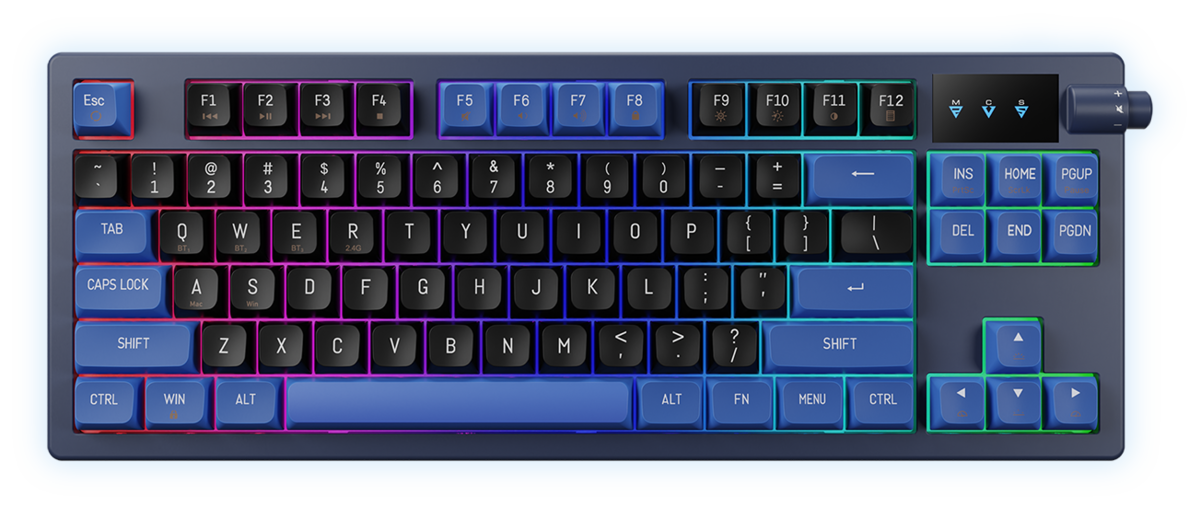 מקלדת גיימינג מכנית Gamdias Hermes E7 TKL Red Switch