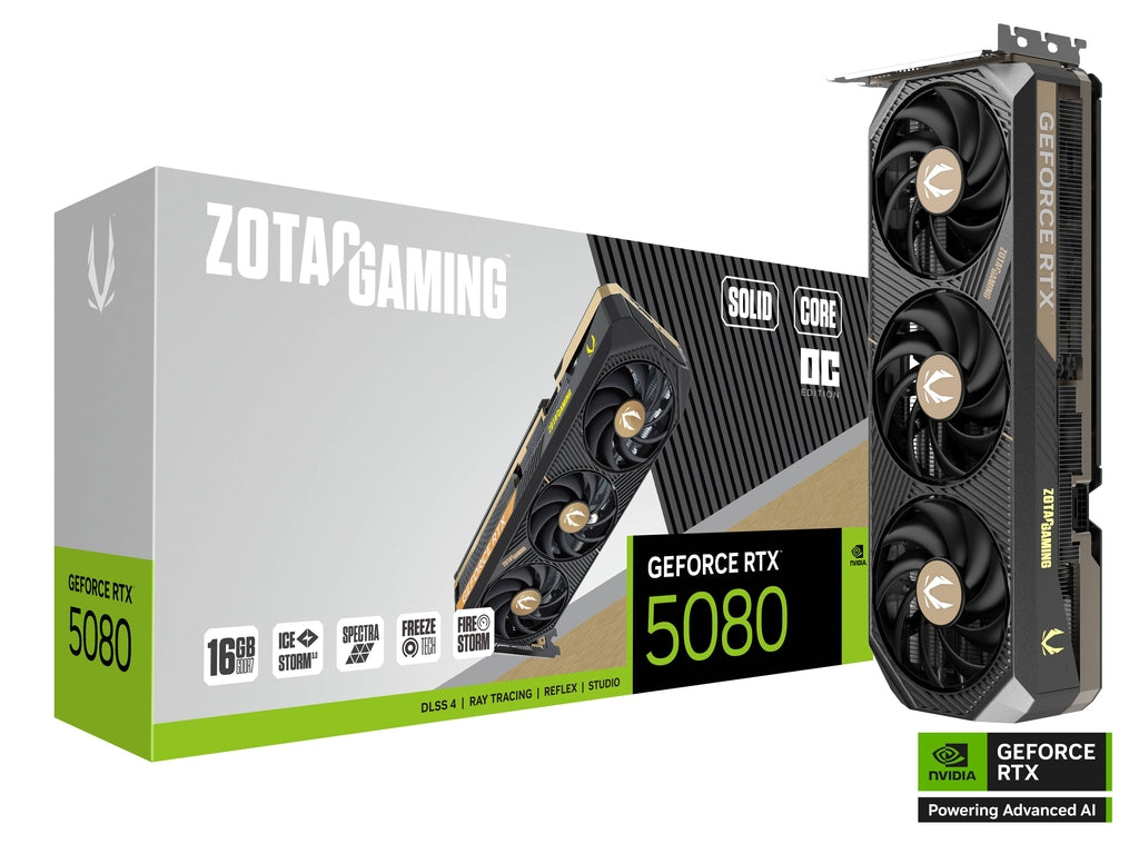 כרטיס מסך Zotac GeForce RTX 5080 16G SOLID CORE OC