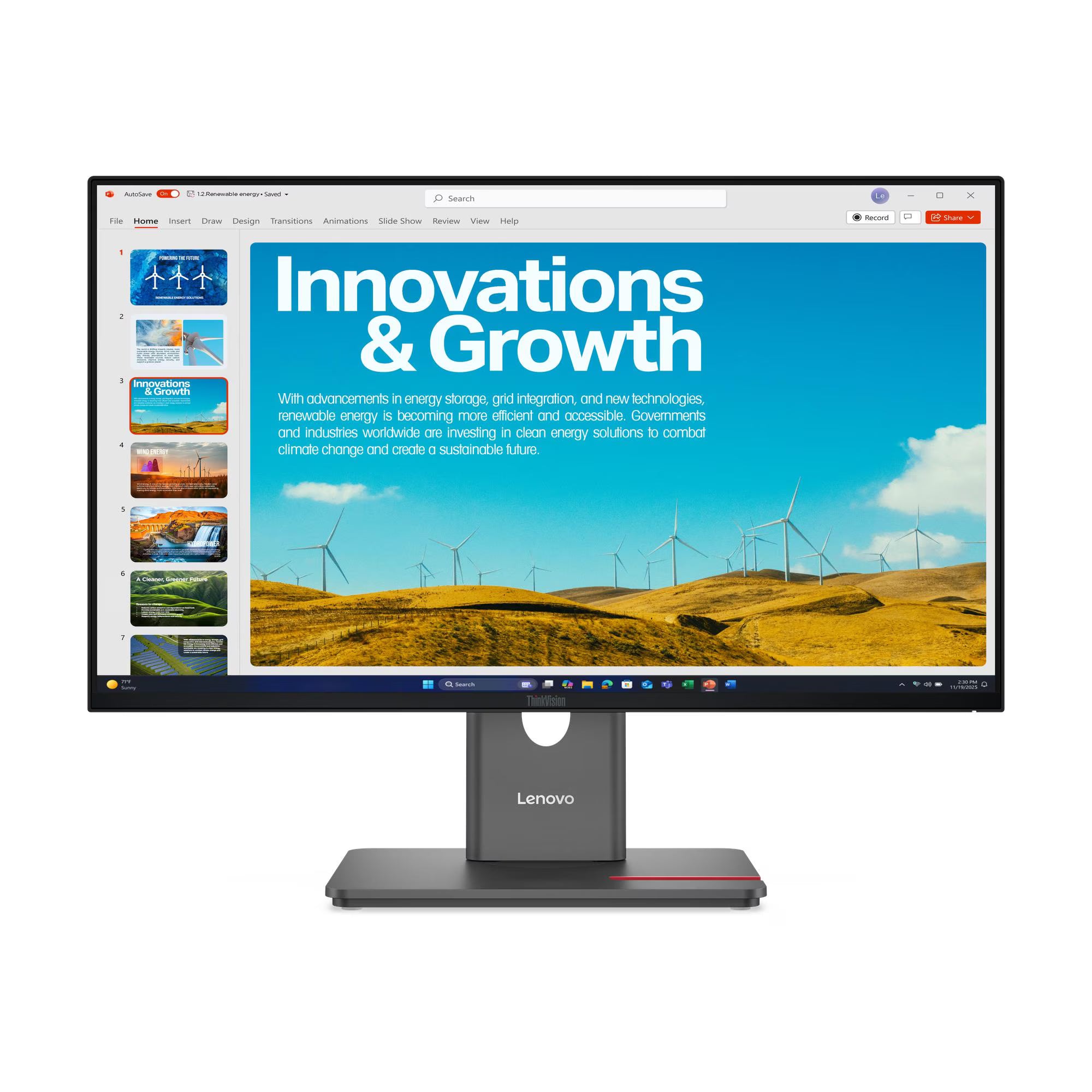 מסך Lenovo ThinkVision P24QD-40 24'' 2K-QHD IPS