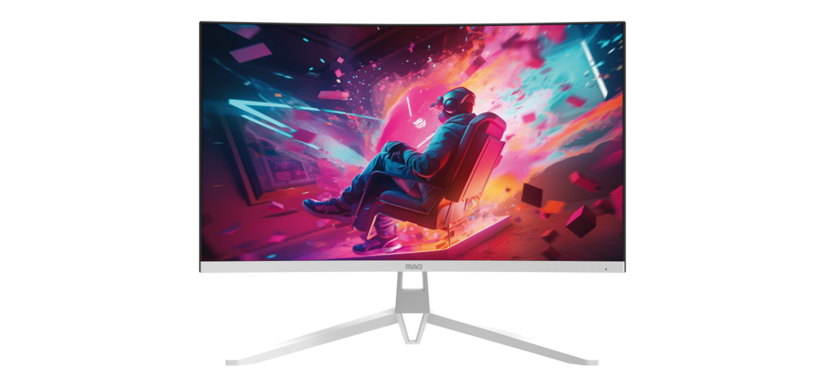 מסך גיימינג קעור לבן MAG 32'' FHD VA 240Hz SPK 3Y-OS