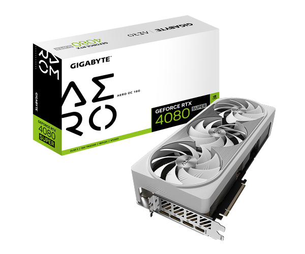 כרטיס מסך בצבע לבן Gigabyte GeForce RTX 4080 SUPER 16GB AERO OC