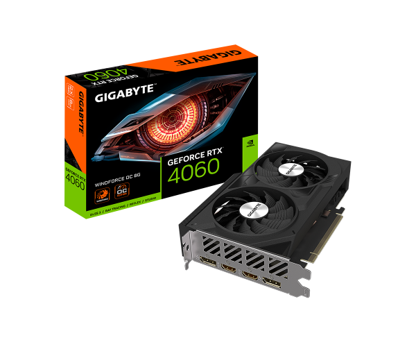 כרטיס מסך Gigabyte GeForce RTX 4060 8GB WindForce 2 OC