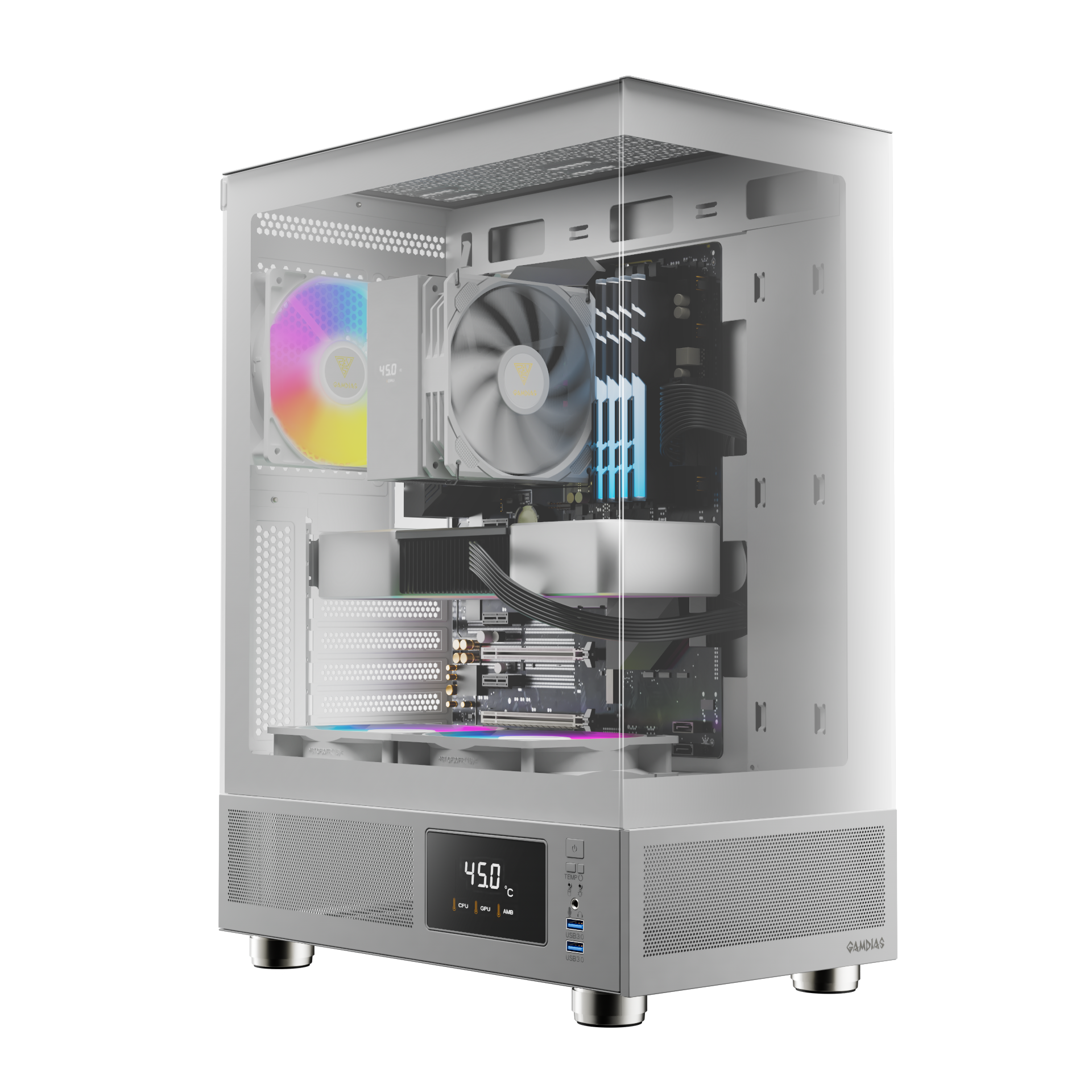 מארז בצבע לבן Gamdias Atlas E1