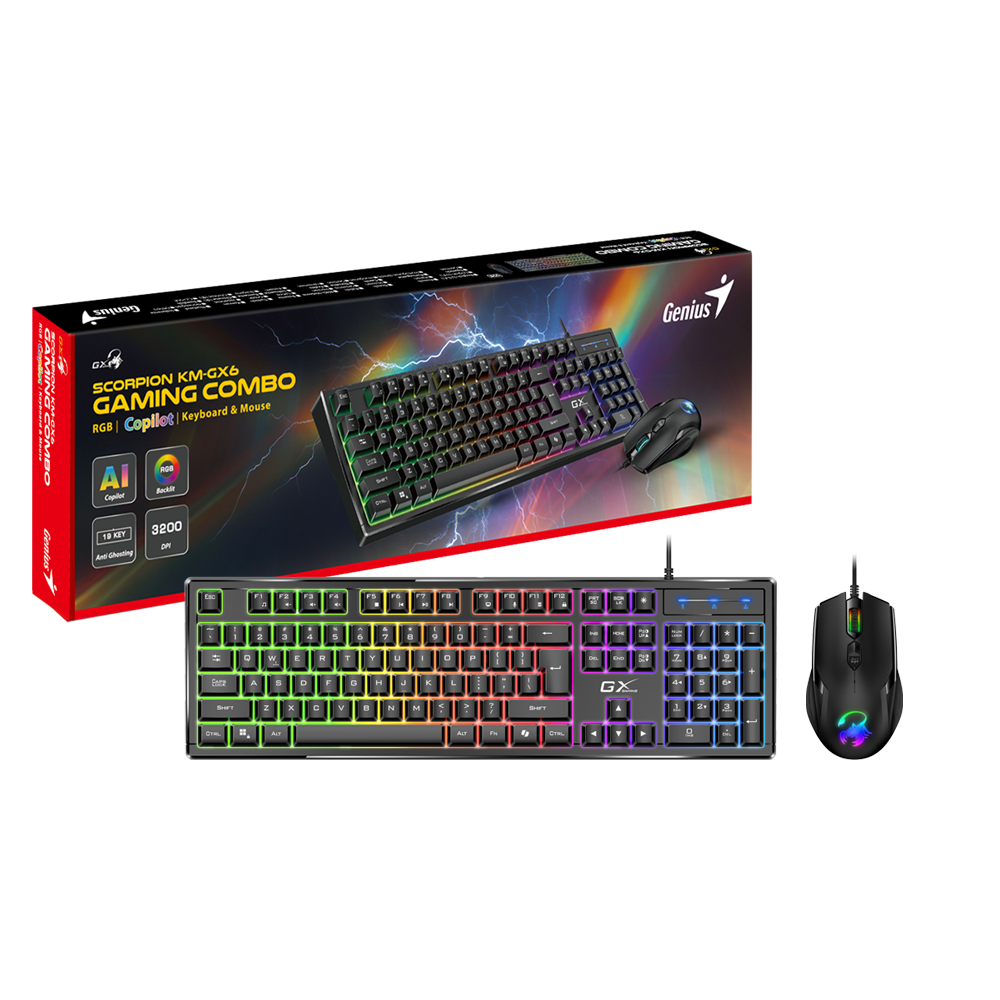 סט מקלדת ועכבר גיימינג Scorpion KM-GX6 RGB