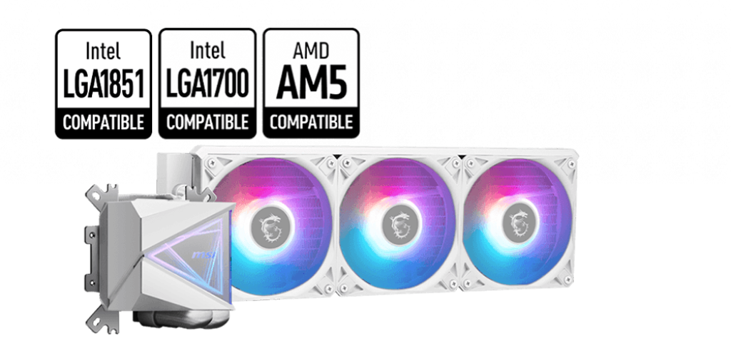 קירור נוזלי לבן MSI MAG CoreLiquid I360 360mm