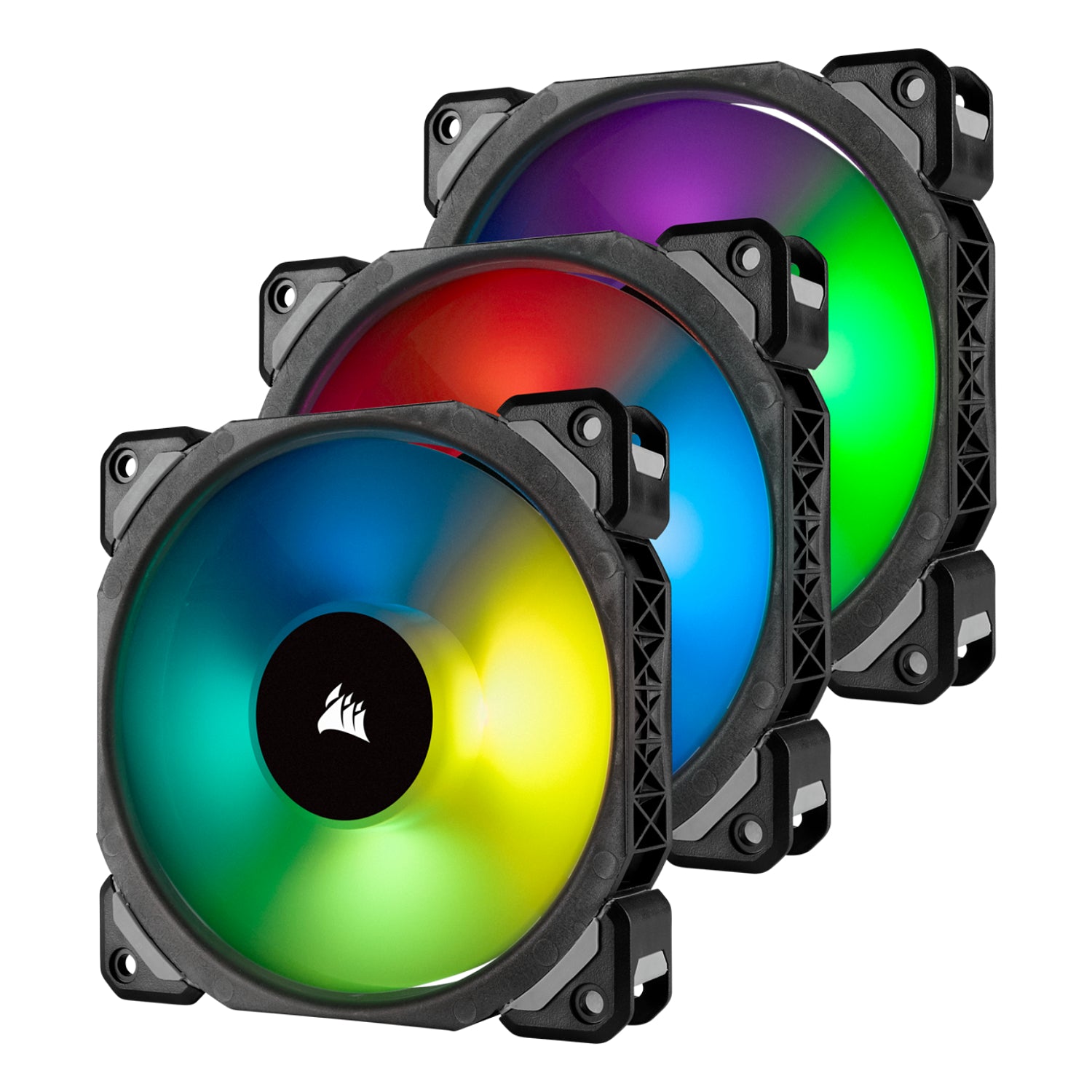 ערכת מאווררים למארז Corsair ML120 Premium Magnetic Levitation PWM RGB 3x Fans 120mm