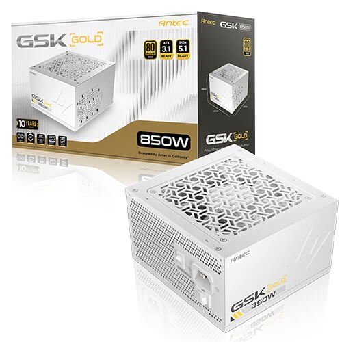 ספק כוח לבן Antec GSK850 V2 WHITE 80 Plus Gold Modular White