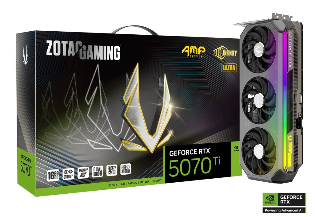 כרטיס מסך Zotac GeForce RTX 5070 Ti 16G AMP Extreme INFINITY Ultra