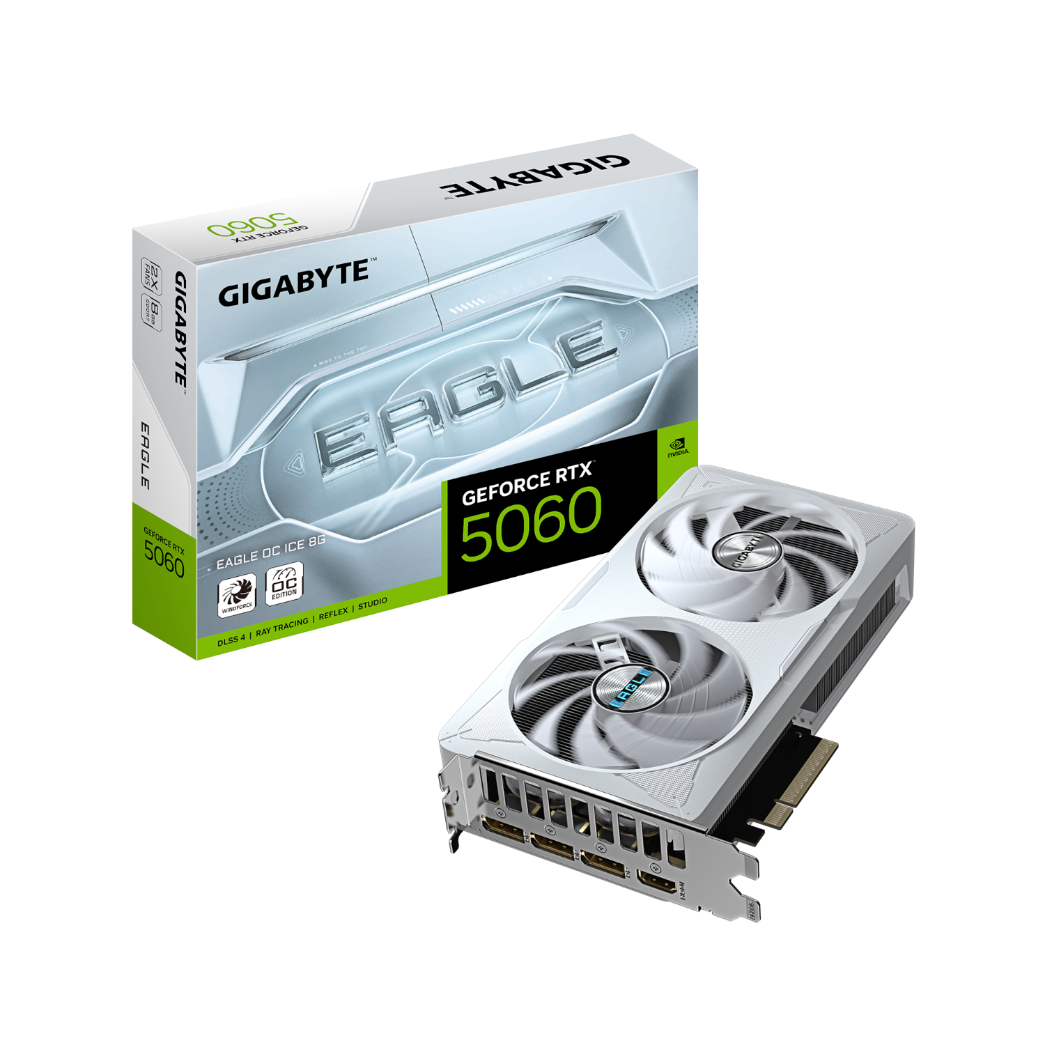 כרטיס מסך לבן Gigabyte GeForce RTX 5060 8GB EAGLE ICE