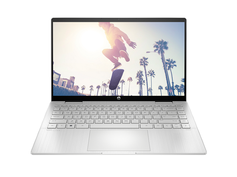 מחשב נייד לבן HP Pavilion x360 2-in-1 14'' Core 5 120U/16G/512G/DOS/3Y-OS