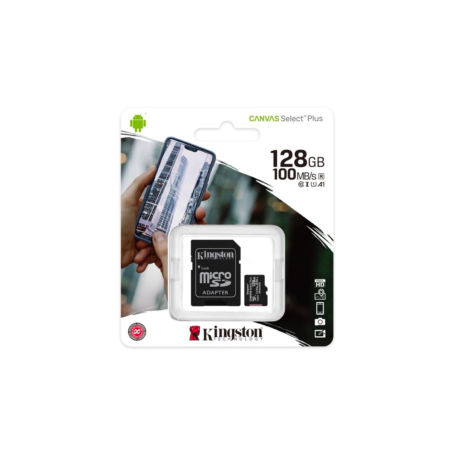 כרטיס זיכרון Kingston 128GB UHS-1 Canvas Select Plus