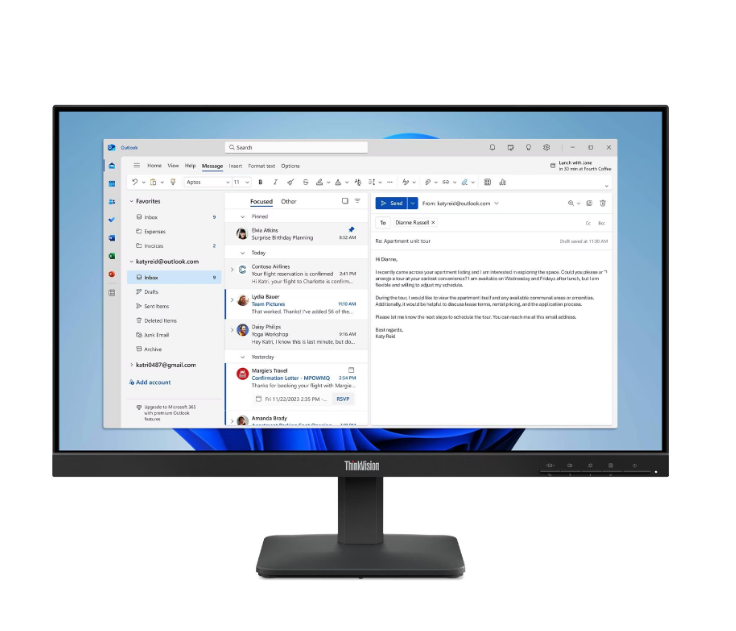 מסך Lenovo ThinkVision S24-4e 24'' FHD IPS