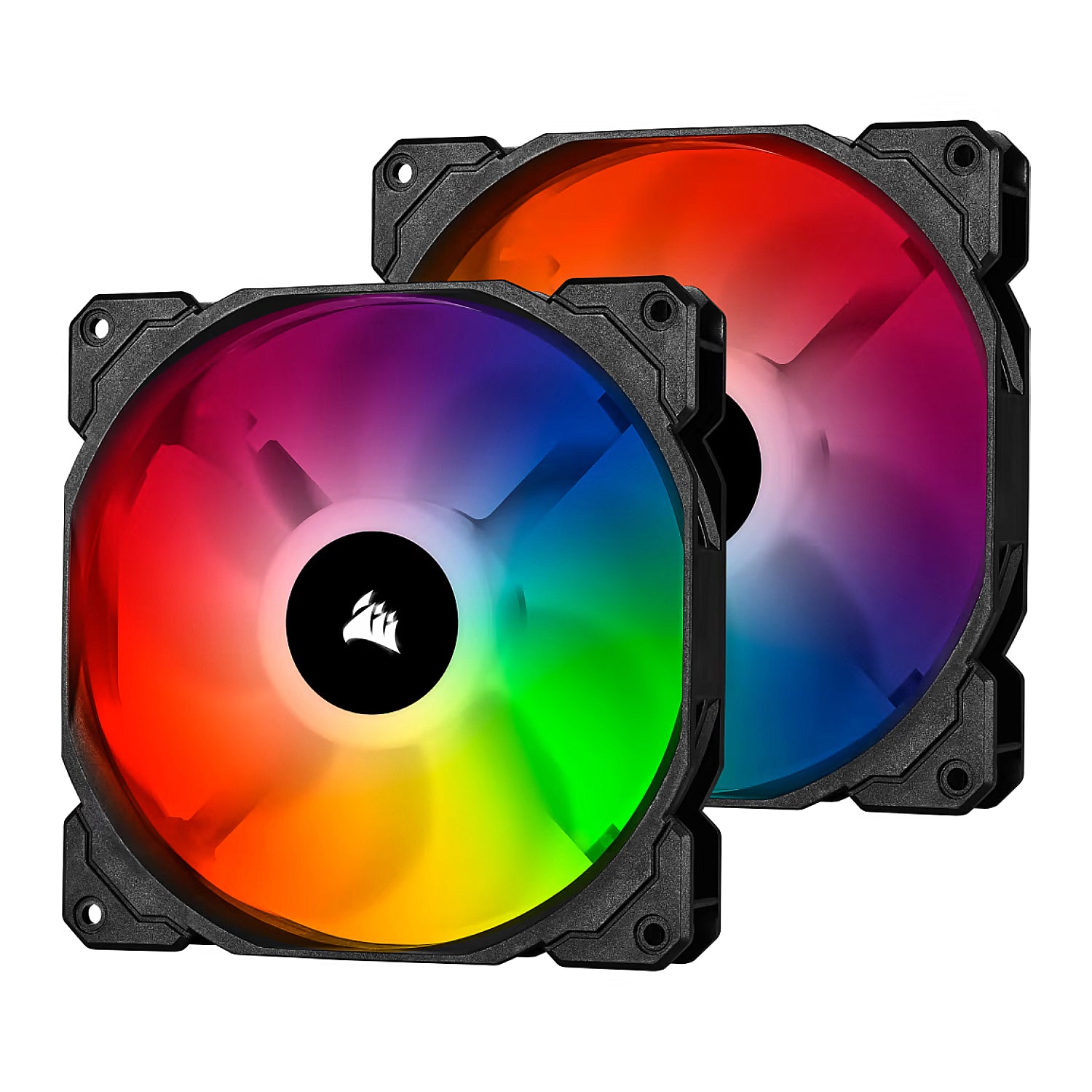 ערכת מאווררים למארז Corsair iCUE SP140 PRO Performance RGB 2x Fans With Lighting Node CORE 140mm