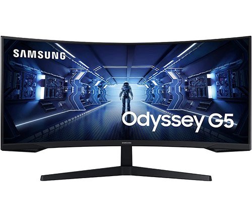 מסך גיימינג Samsung Odyssey G5 34" VA Wide 2K-QHD 165Hz 1ms
