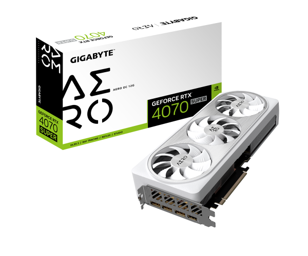 כרטיס מסך בצבע לבן Gigabyte GeForce RTX 4070 12GB SUPER AERO OC