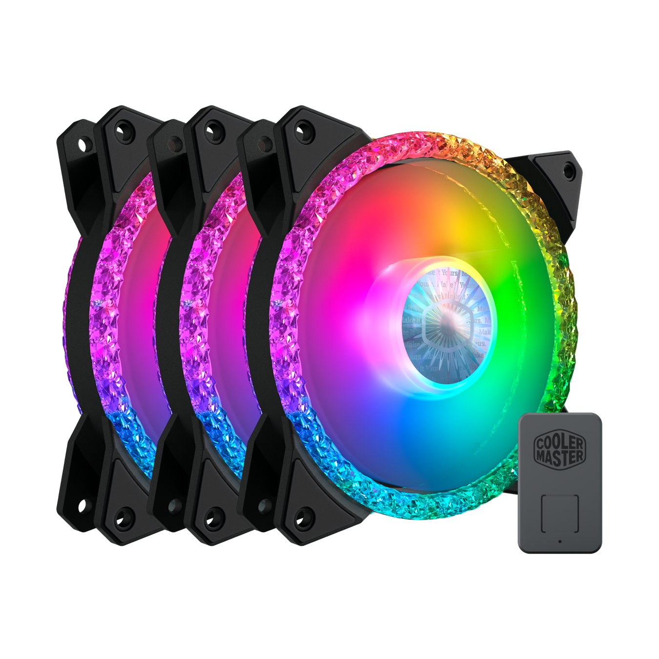 ערכת מאווררים למארז CoolerMaster MasterFan MF120 Prismatic 3x Fans 120mm