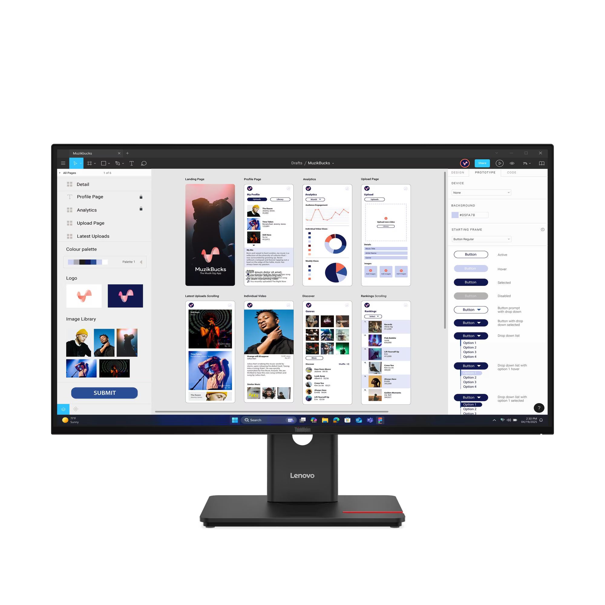 מסך Lenovo ThinkVision T32UD-40 32'' 4K-UHD IPS