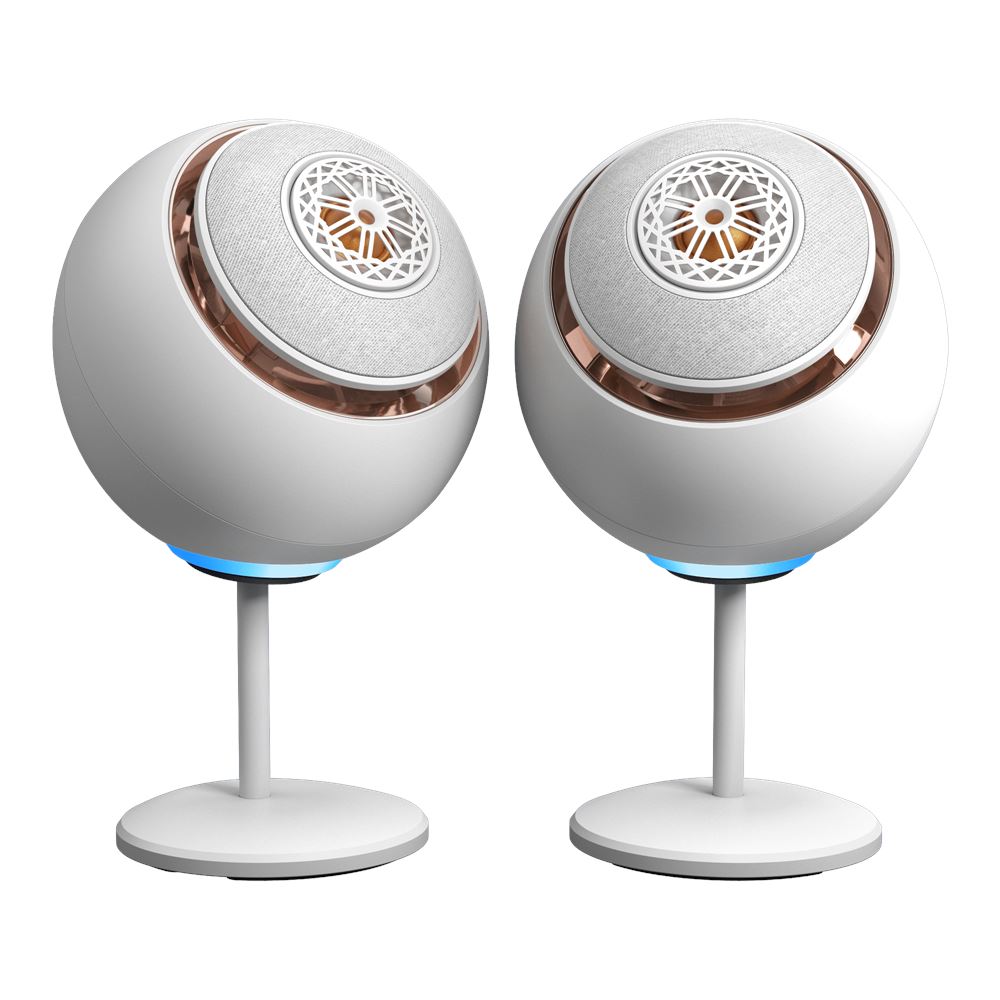 רמקולים בצבע לבן Creative Pebble Nova Premium 2.0 USB-C Coaxial White