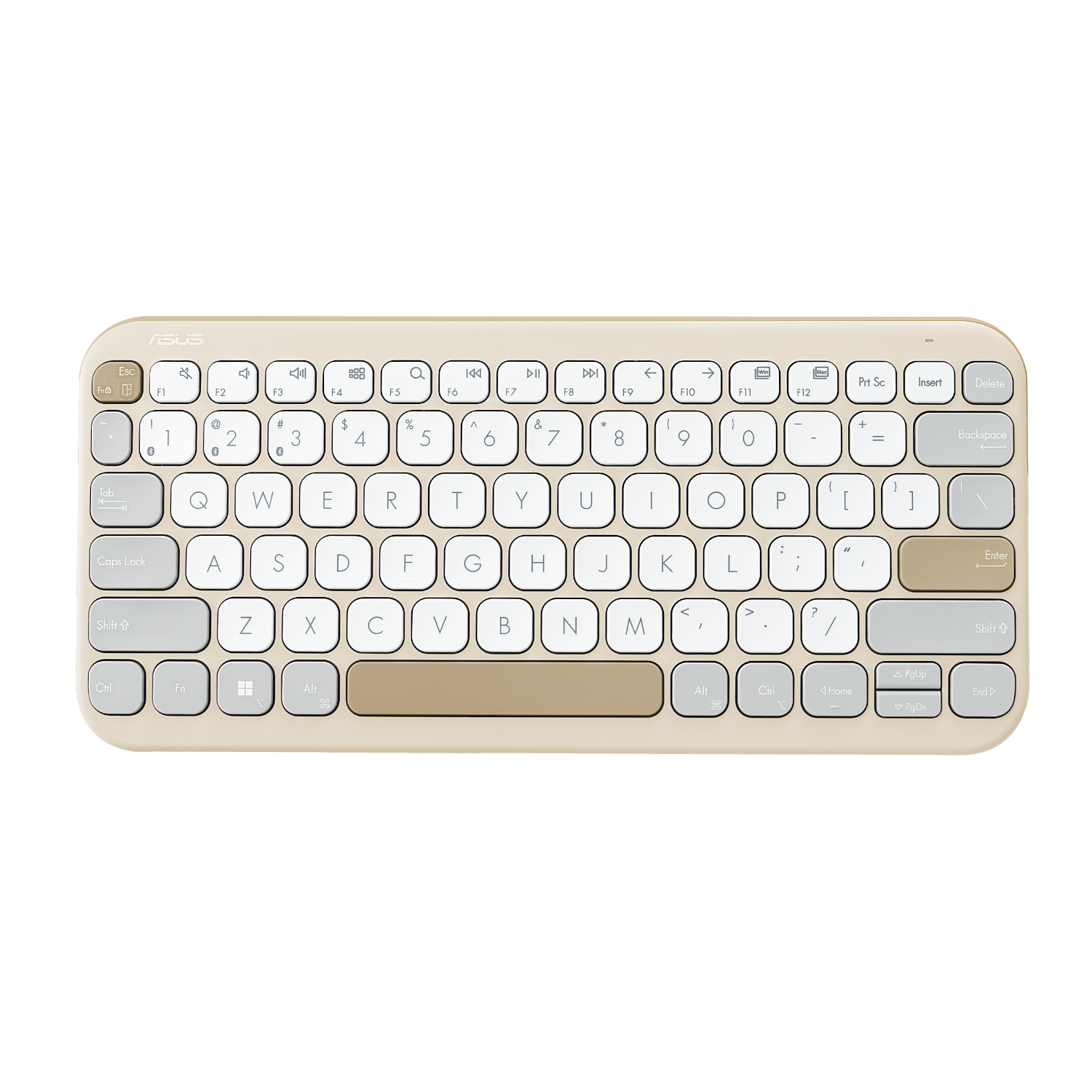מקלדת אלחוטית ASUS KW100 Marshmallow BT Oat Milk 75%