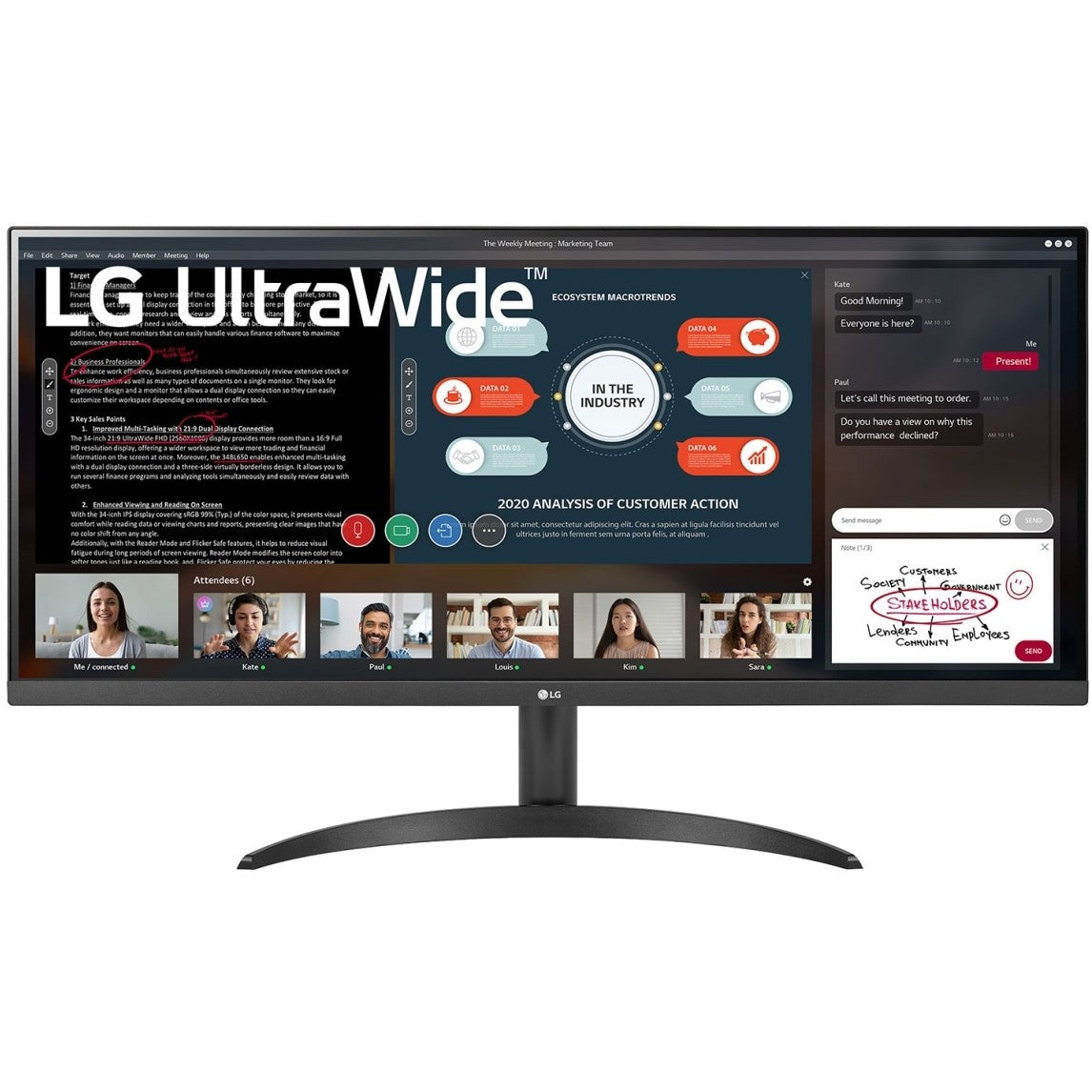 מסך LG 34" UltraWide IPS FHD