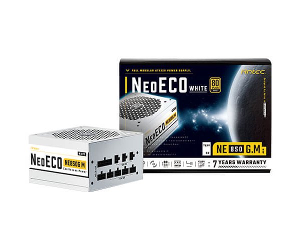 ספק כוח לבן Antec NeoEco 850W Gold Modular