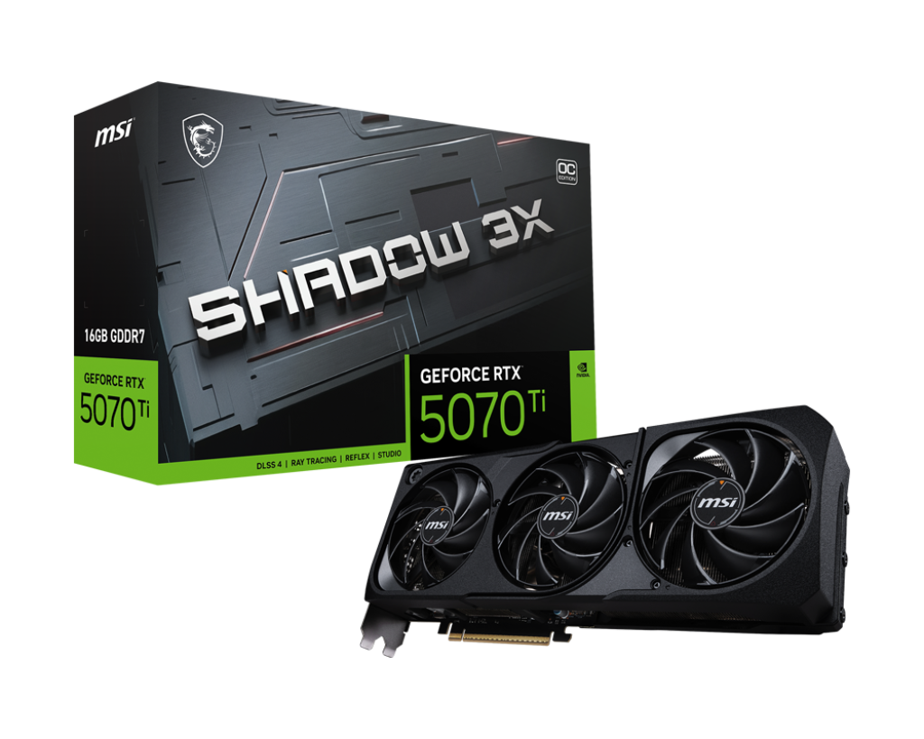 כרטיס מסך Nvidia GeForce RTX 5070 Ti 16G MSI Shadow 3X OC