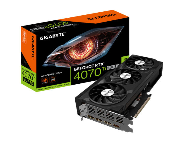 כרטיס מסך Gigabyte GeForce RTX 4070TI SUPER 16GB WindForce 3 OC