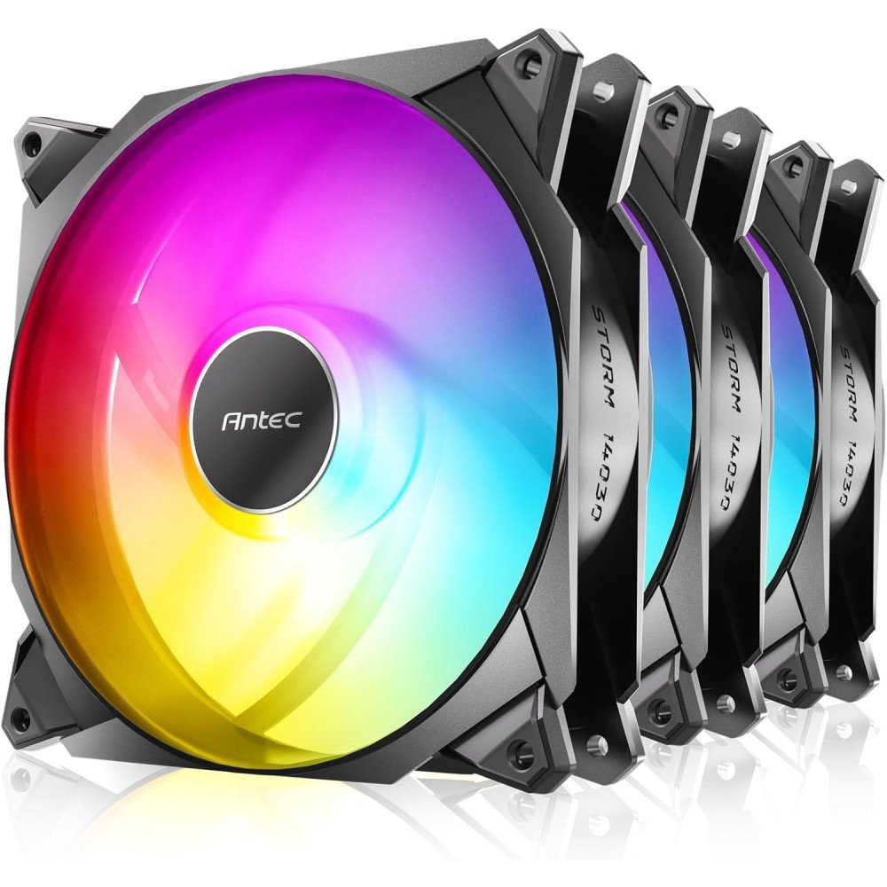 ערכת שלושה מאווררים למארז Antec Storm T3 140mm Black ARGB
