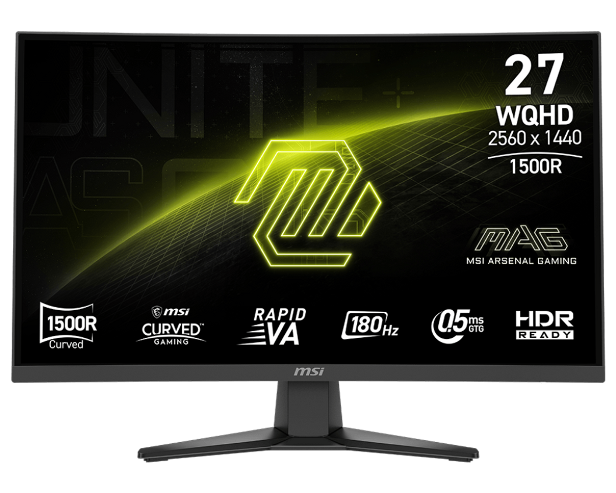 מסך גיימינג קעור MSI C75CQF E18 27'' 2K-QHD VA 180Hz 0.5MS 3Y-PU