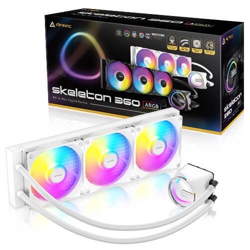 קירור נוזלי לבן Antec Skeleton 360 ARGB 260W TDP