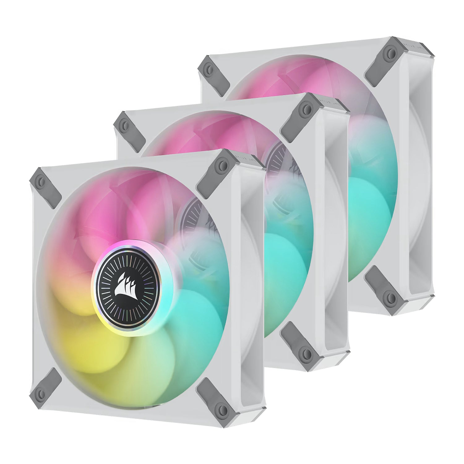 ערכת מאווררים למארז בצבע לבן Corsair iCUE ML120 RGB ELITE Premium PWM 3x Fans 120mm