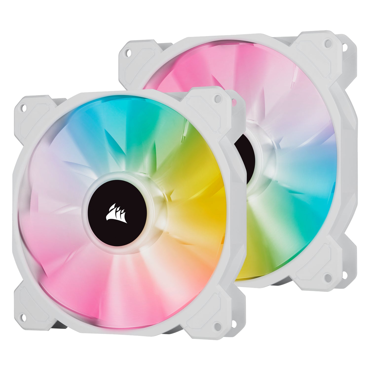 ערכת מאווררים למארז בצבע לבן Corsair iCUE SP140 RGB Elite Performance PWM 2x Fans 140mm