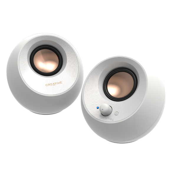 רמקולים בצבע לבן Creative Pebble SE 2.0 USB-C RGB White