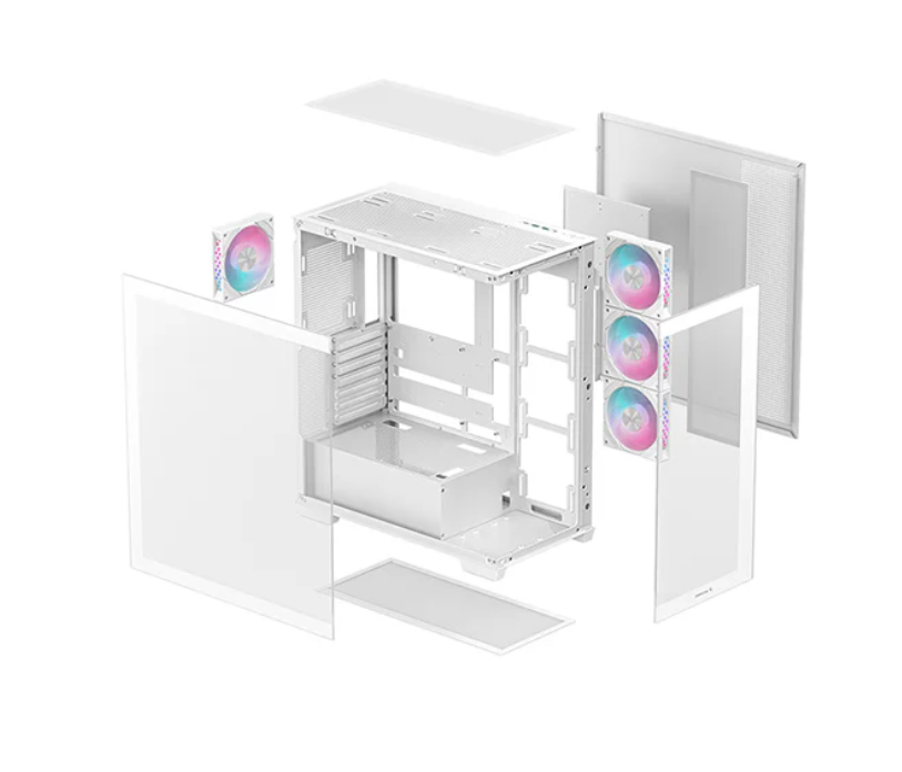 מארז לבן DeepCool CG580 4F V2 White