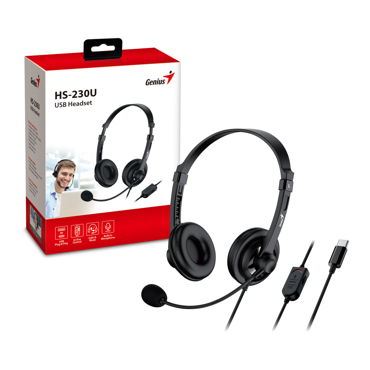 אוזניות Genius HS-230U USB Type-C