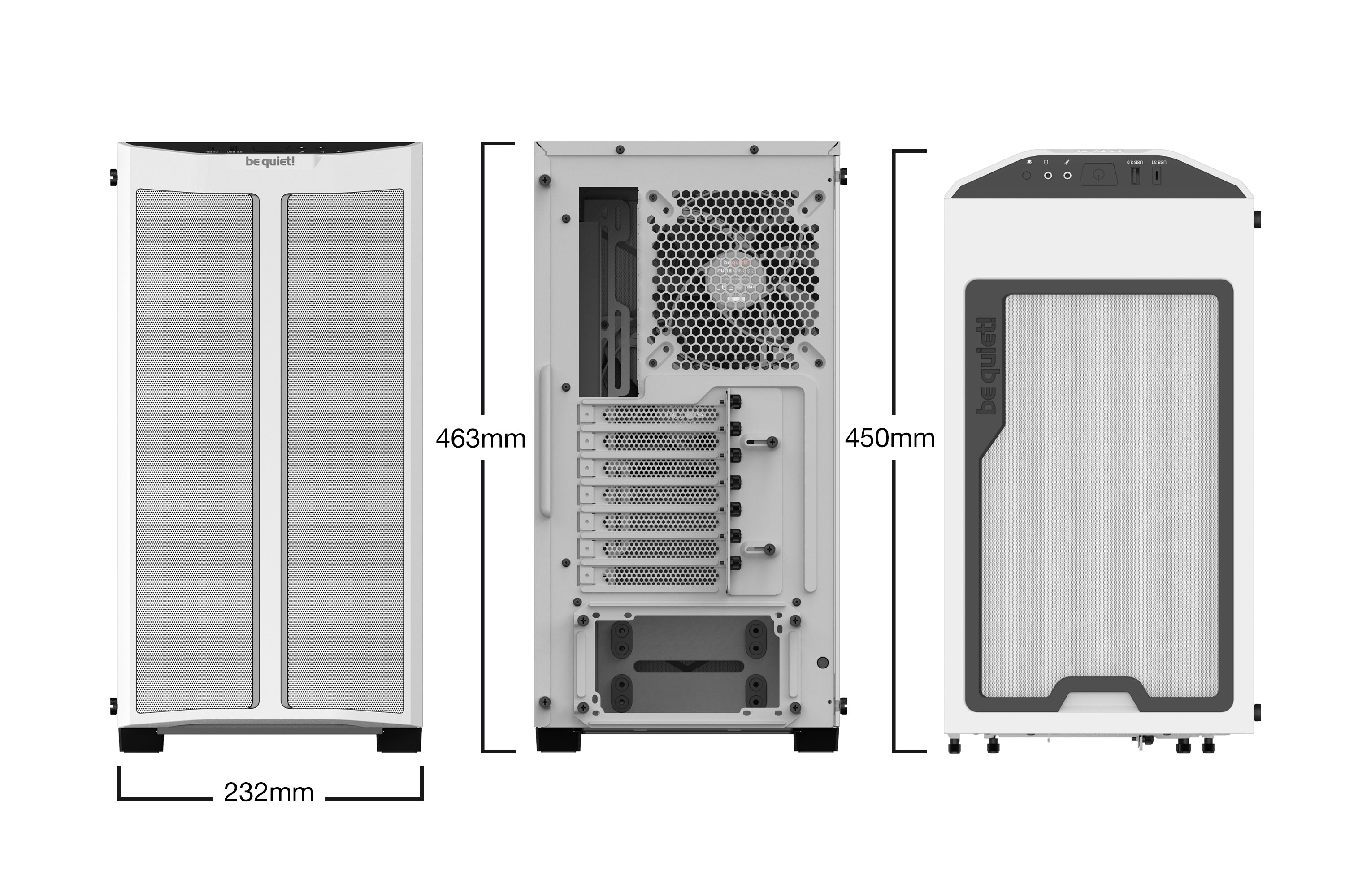 מארז לבן be quiet! PURE BASE 500DX ARGB White