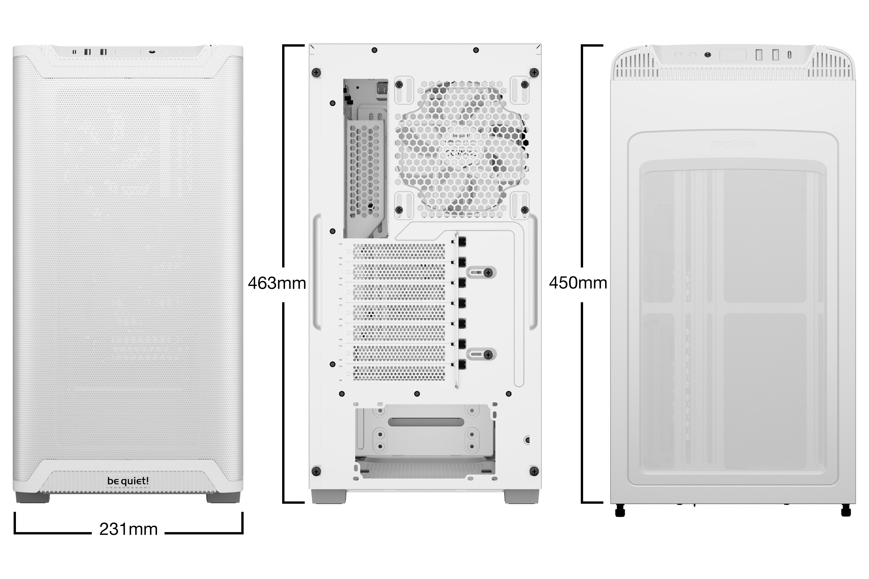 מארז לבן be quiet! PURE BASE 501 Airflow Window White