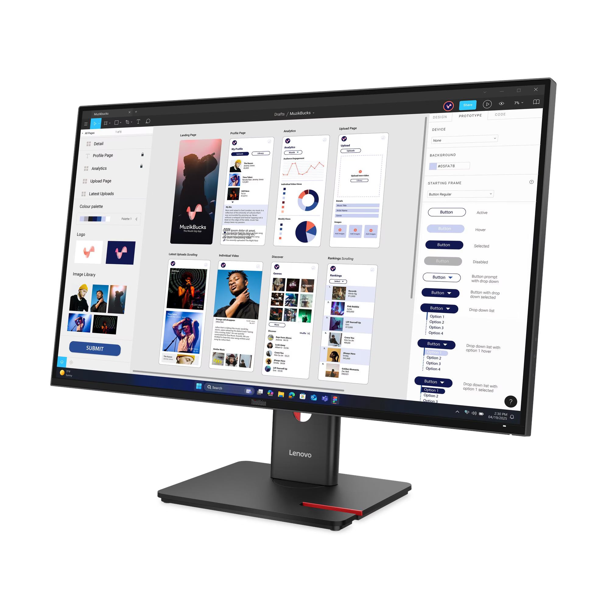 מסך Lenovo ThinkVision T32UD-40 32'' 4K-UHD IPS