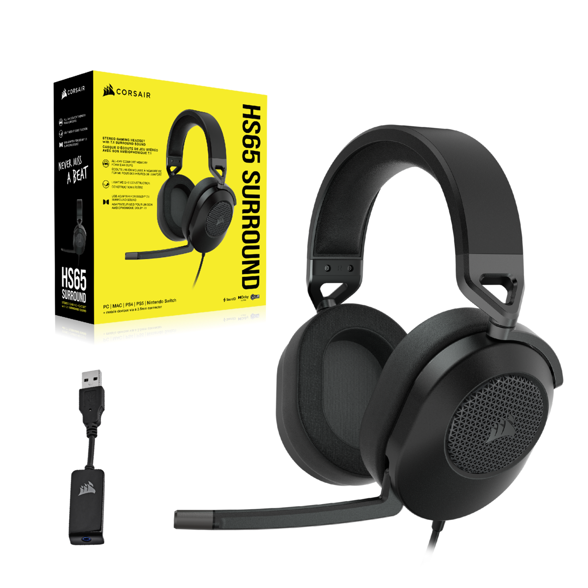 אוזניות גיימינג אלחוטיות Corsair HS55 Wireless