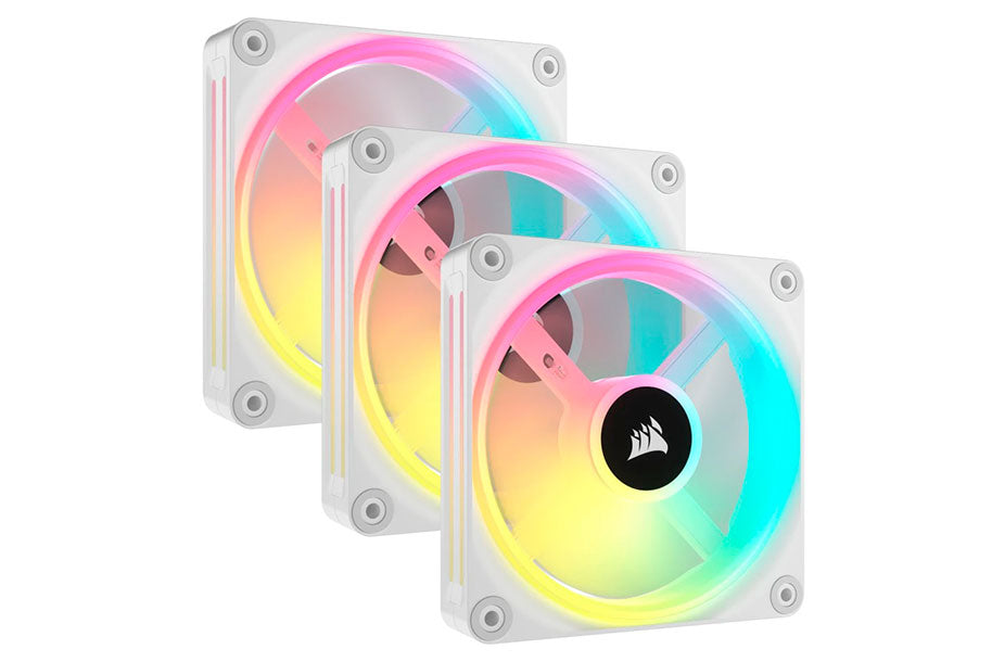 ערכת מאווררים למארז בצבע לבן Corsair iCUE Link QX120 RGB PWM 3x Fans 120mm