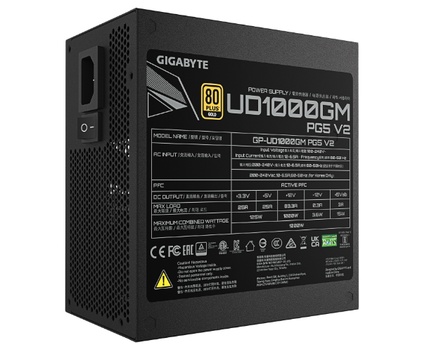 ספק כוח Gigabyte UD1000GM PG5 V2 1000W 80+ Gold
