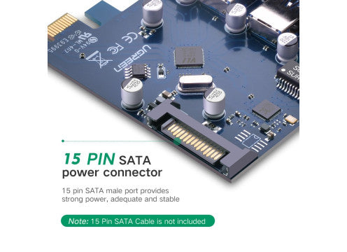 כרטיס רשת Ugreen PCI-E TO LAN Gigabit+USB3.0 X3