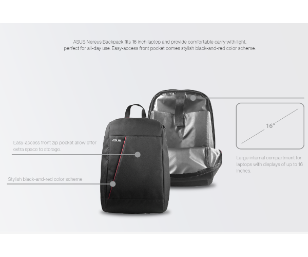 תיק גב למחשב נייד ASUS 16'' Nereus